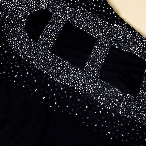 Diamond Inlaid Long Sleeve Nightclub Dress